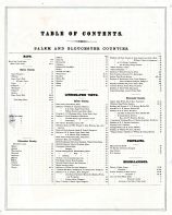 Table of Contents, Salem and Gloucester Counties 1876